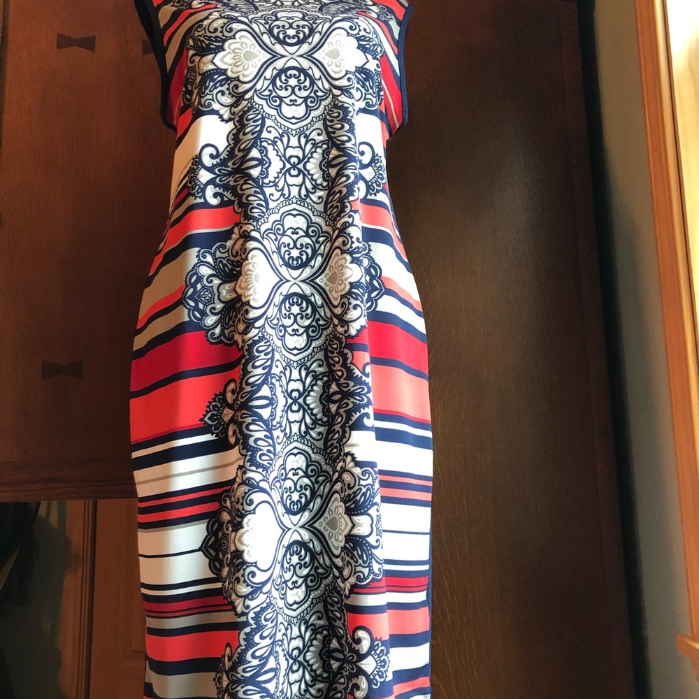 Banana Republic Damask Pattern and Striped Dress size medium - Picture 5 of 16